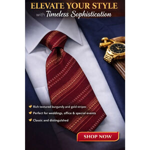 Zionetti Burgundy Gold Striped Italian Silk Men’s Tie One Size